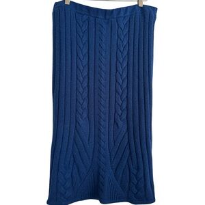 New York & Company Eva Mendes Blue Cable Knit Pencil Skirt Size X-Large